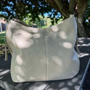 Sasha + Sofi Beige Shoulder Bag Tote Purse Large Faux Leather